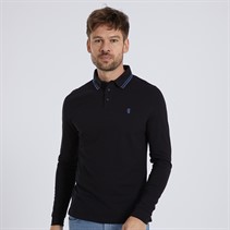 Remus Uomo Mens Slim Fit Cotton Stretch Pique Polo Shirt Black