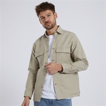 Remus Uomo Mens Regular Fit Heavyweight Cotton Overshirt Stone