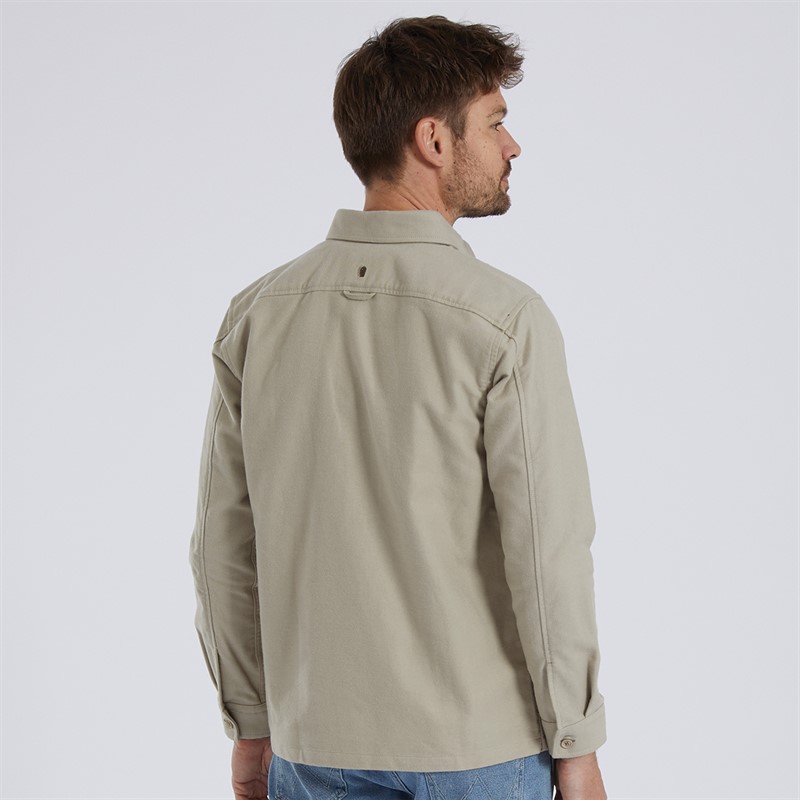 Remus Uomo Mens Regular Fit Heavyweight Cotton Overshirt Stone