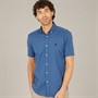 Remus Uomo Mens Slim Fit Cotton Stretch Shirt Blue
