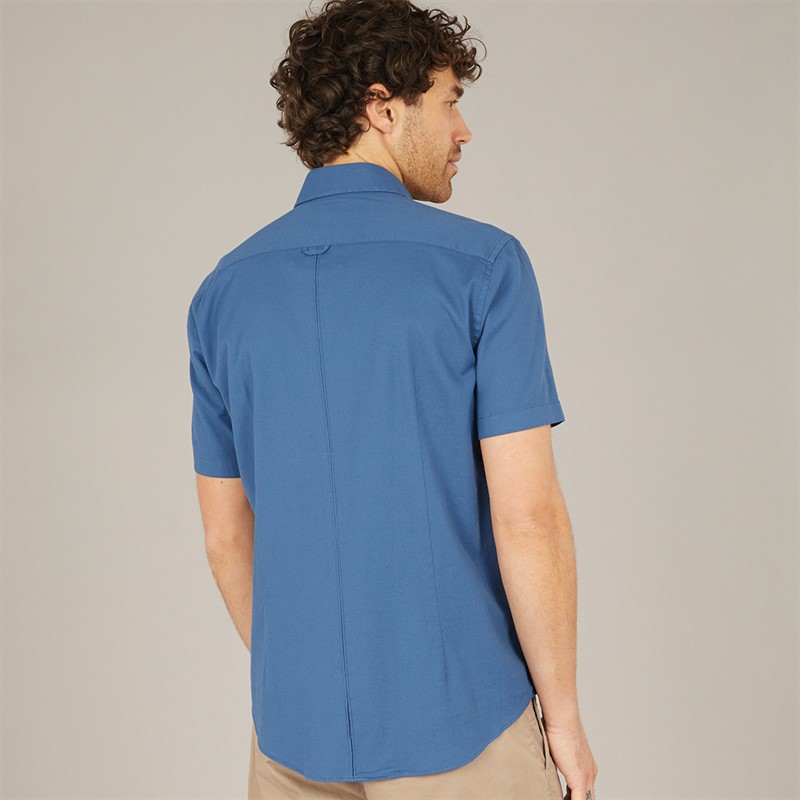 Remus Uomo Mens Slim Fit Cotton Stretch Shirt Blue