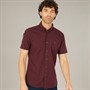 Remus Uomo Mens Slim Fit Oxford Cotton Shirt Burg