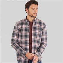 Remus Uomo Mens Casual Check Shirt Mid Grey 07