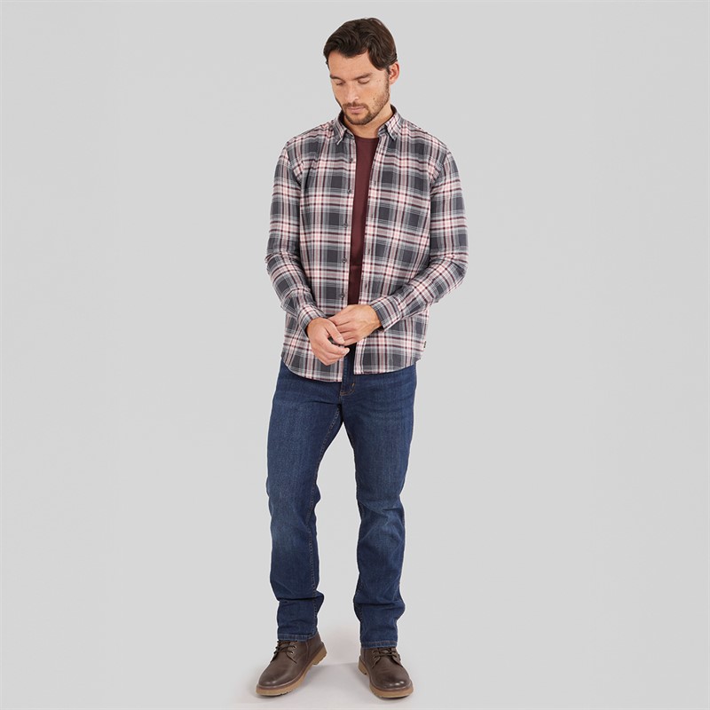 Remus Uomo Mens Casual Check Shirt Mid Grey 07