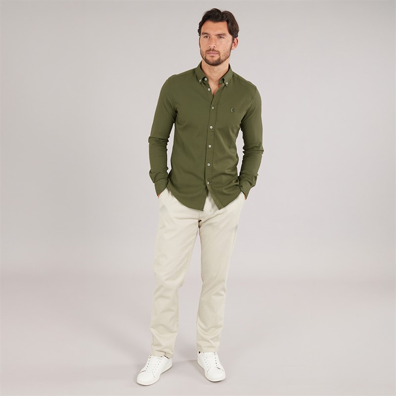 Remus Uomo Mens Casual Shirt Dark Green 34 Dk Green 34