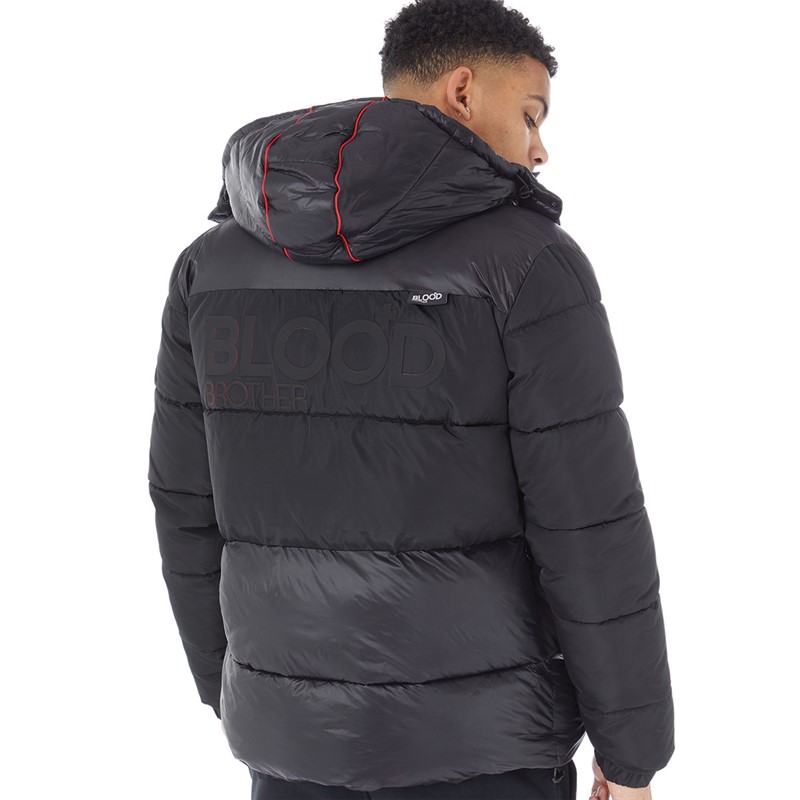 Blood Brother Mens Short Puffer Jacket Black