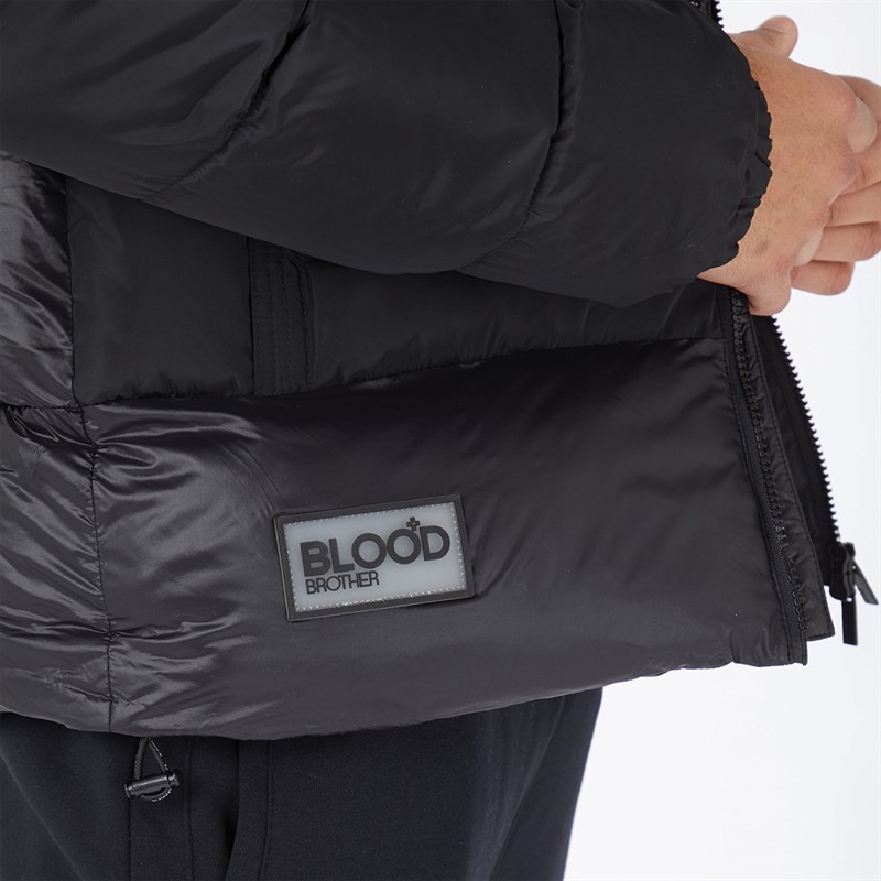 Blood Brother Mens Short Puffer Jacket Black