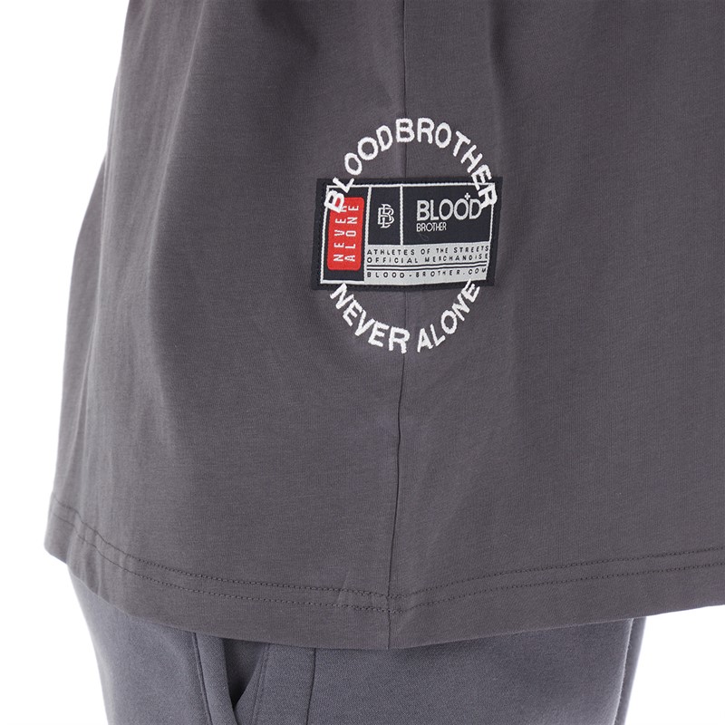 Blood Brother Mens Badged Basket T-Shirt Dark Grey