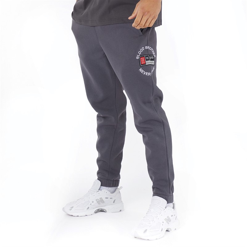 Blood Brother Mens Badged Basket Joggers Dark Grey