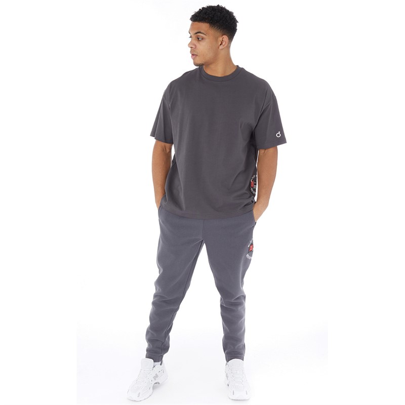 Blood Brother Mens Badged Basket Joggers Dark Grey