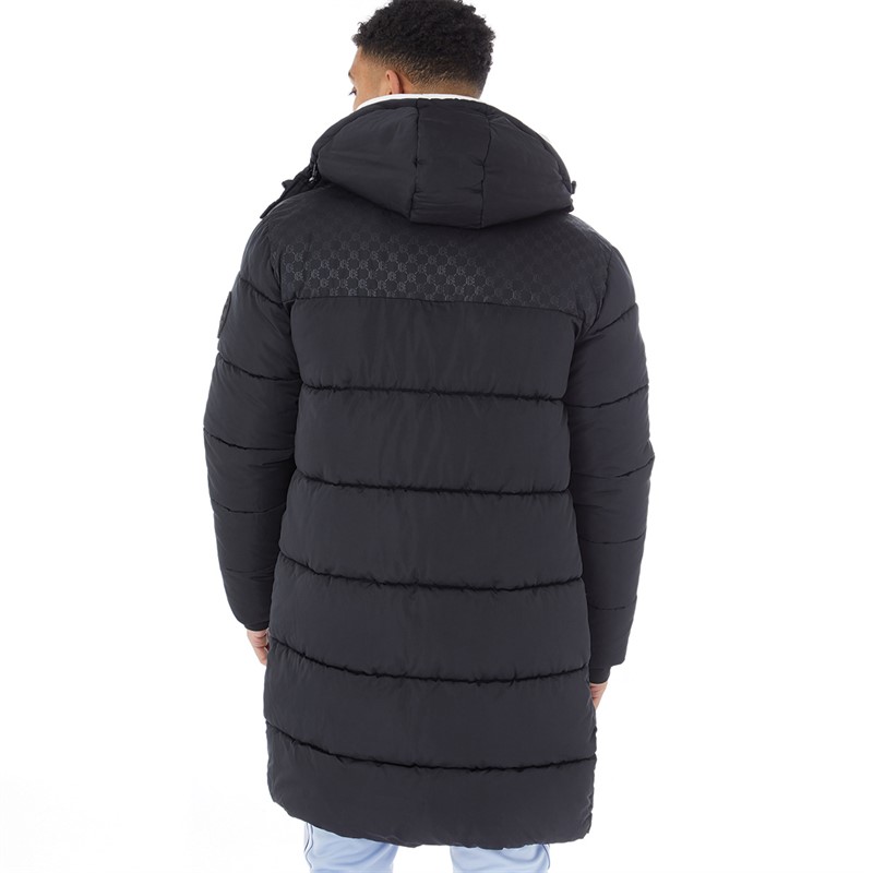 Blood Brother Mens Long Puffer Jacket Black