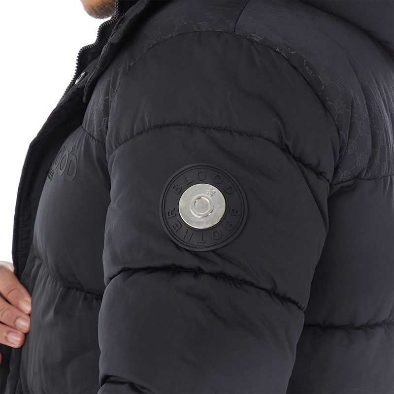 Blood Brother Mens Long Puffer Jacket Black