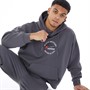 Blood Brother Mens Badged Basket Hoodie Dark Grey