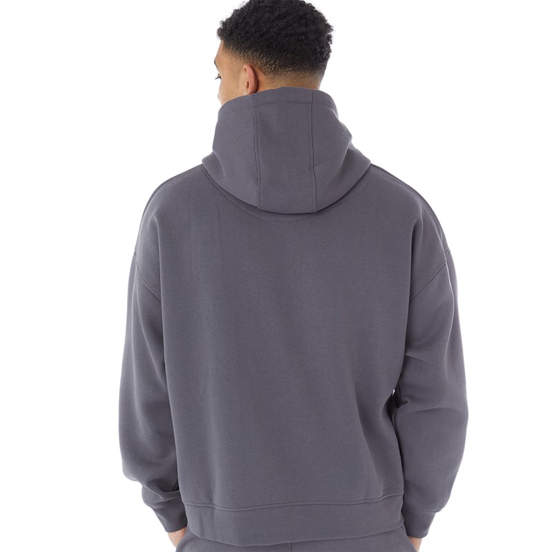 Blood Brother Mens Badged Basket Hoodie Dark Grey