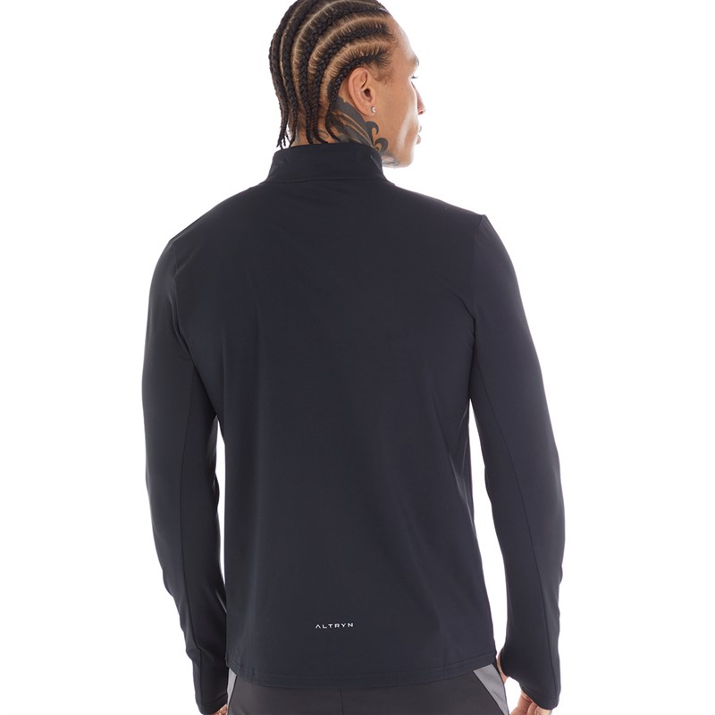 Altryn Mens Steeple Quarter Zip Top Black