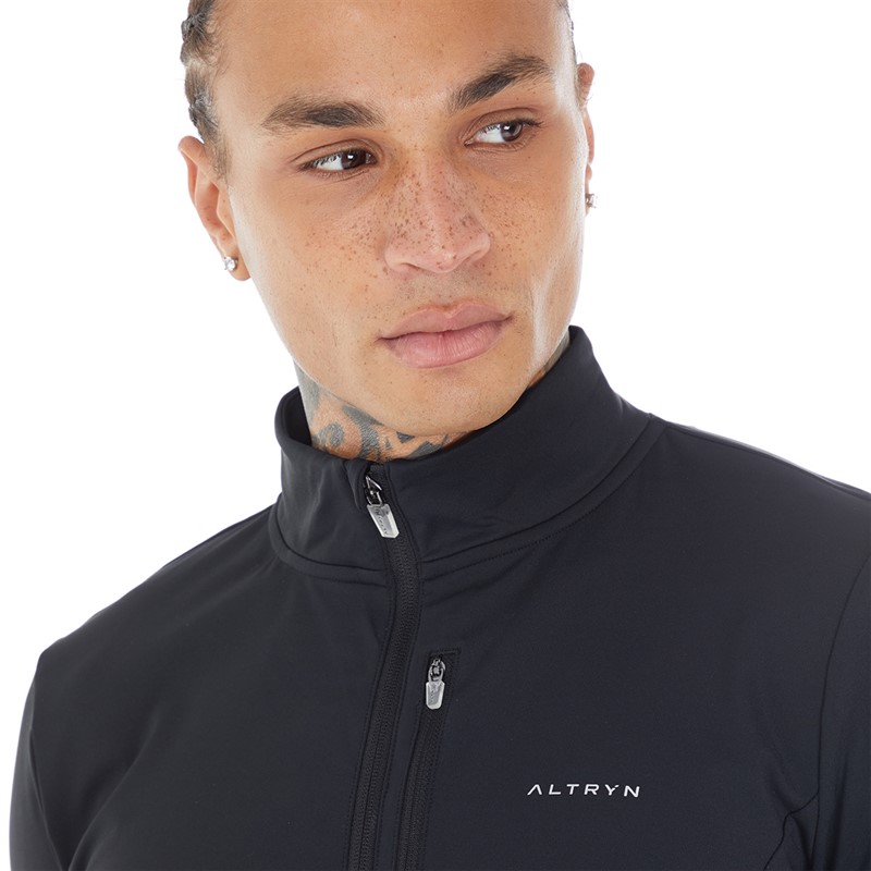 Altryn Mens Steeple Quarter Zip Top Black