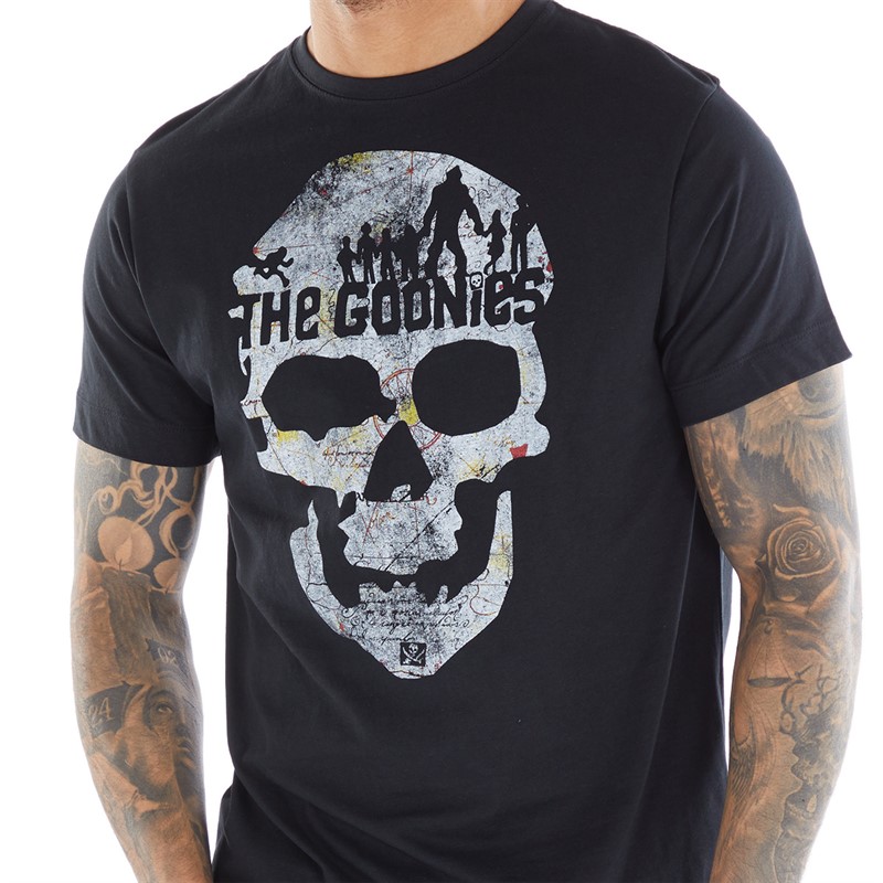 The Goonies Mens Skull T-Shirt Black