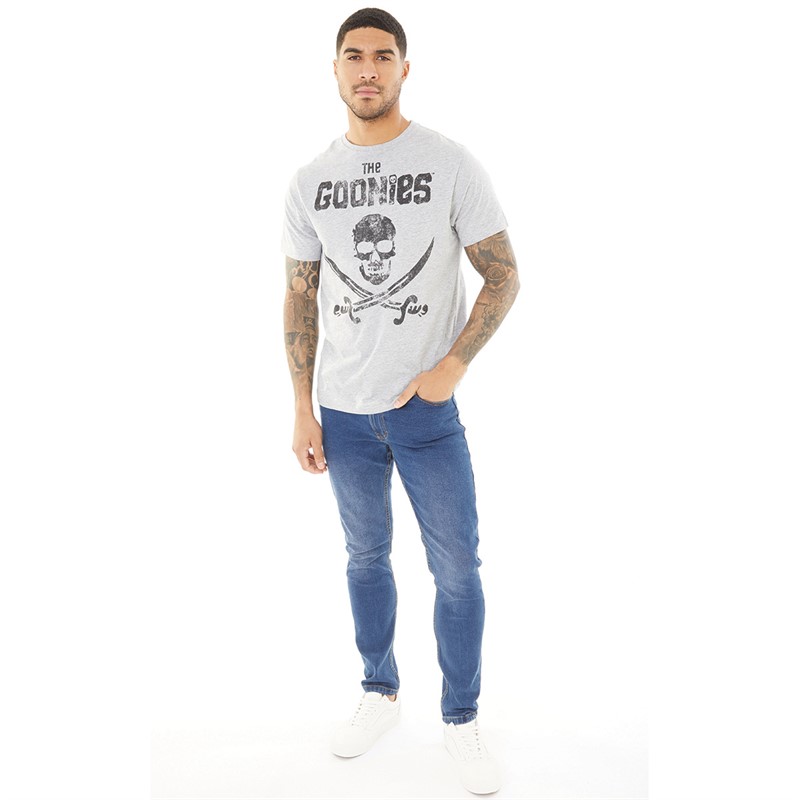 The Goonies Mens Flag T-Shirt Grey Heather