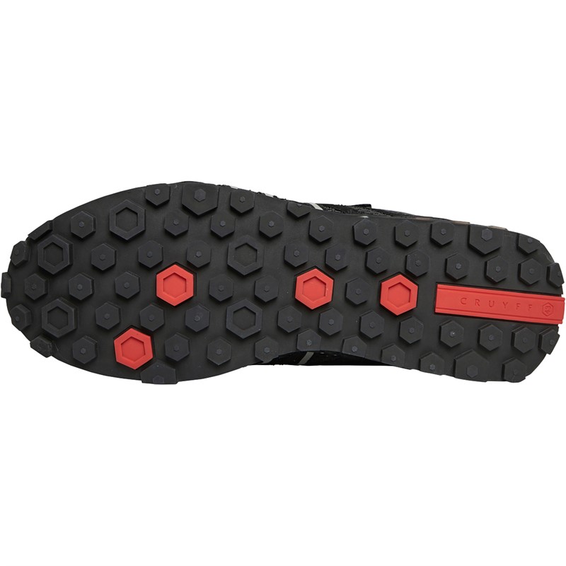 Buy Cruyff Mens Fearia Hex Trainers Black Dark Grey Red