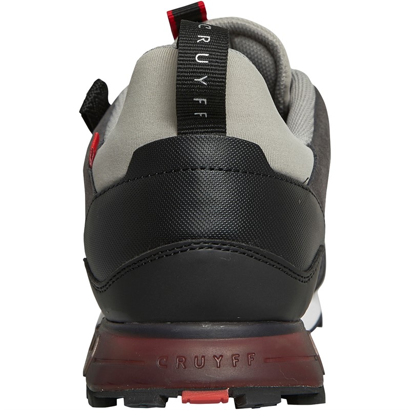 Cruyff Mens Fearia Hex Trainers Black/Dark Grey/Red