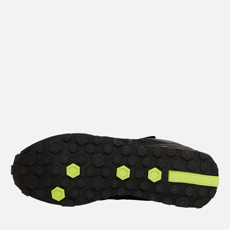 Cruyff Mens Fearia Hex Trainers Dark Grey/Black/Fluo Yellow