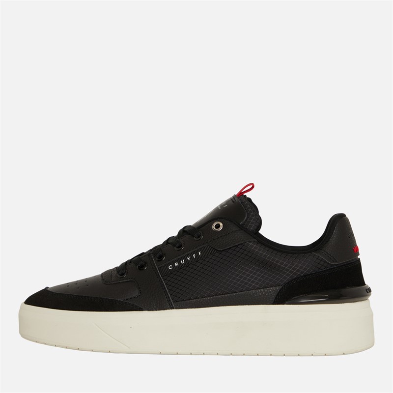 Cruyff Mens Endorsed Tennis Trainers Black/Red