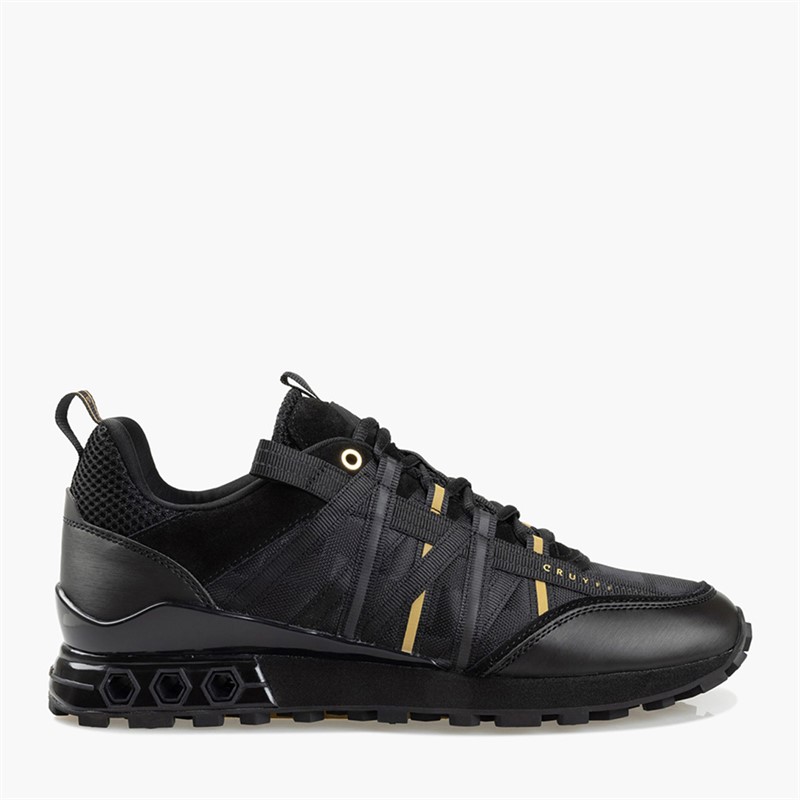Cruyff Mens Fearia Hex-Tech Trainers Black/Gold