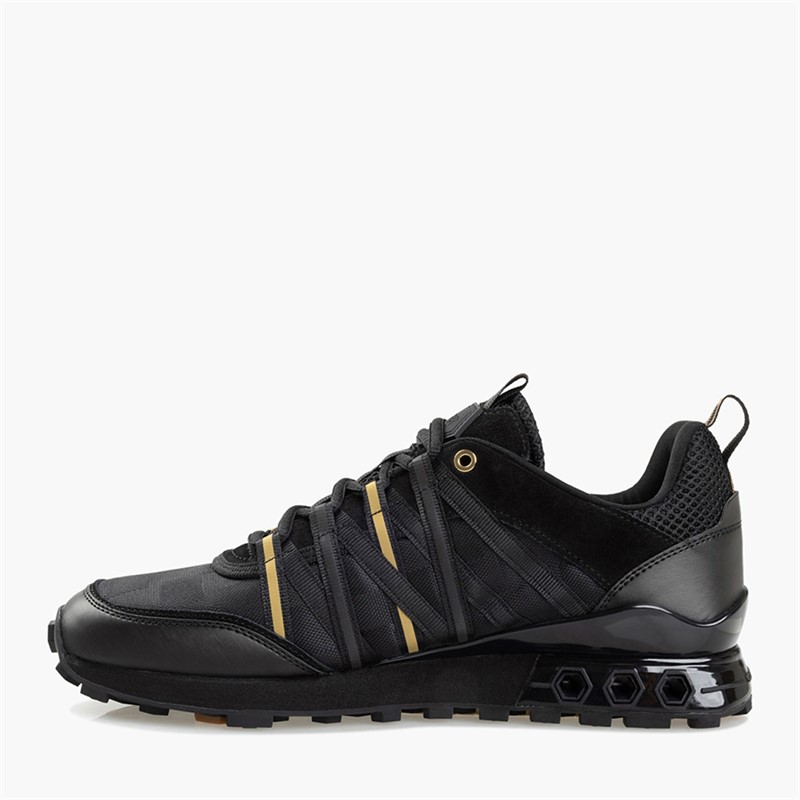 Cruyff Mens Fearia Hex-Tech Trainers Black/Gold