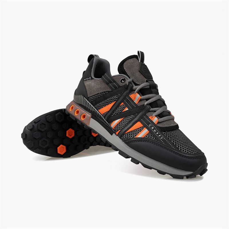 Cruyff Mens Fearia Hex-Tech Trainers Grey/Orange