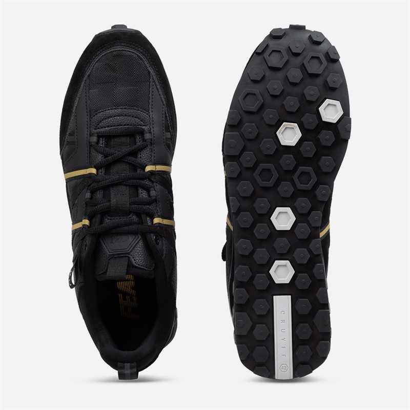 Cruyff Mens Fearia Futura Trainers Black/Gold