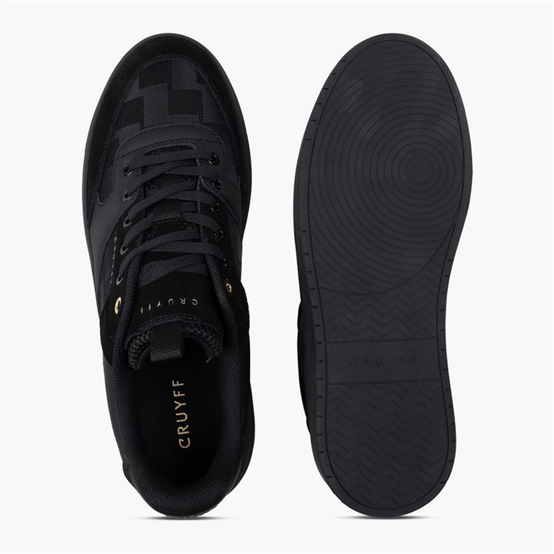 Cruyff Mens Terra Court Trainers Black/Gold