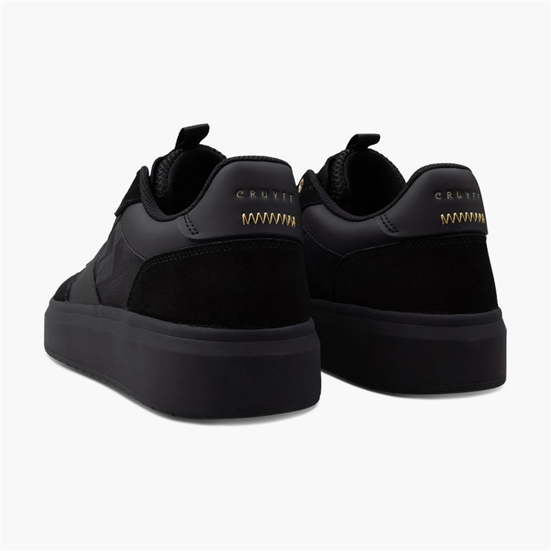 Cruyff Mens Terra Court Trainers Black/Gold