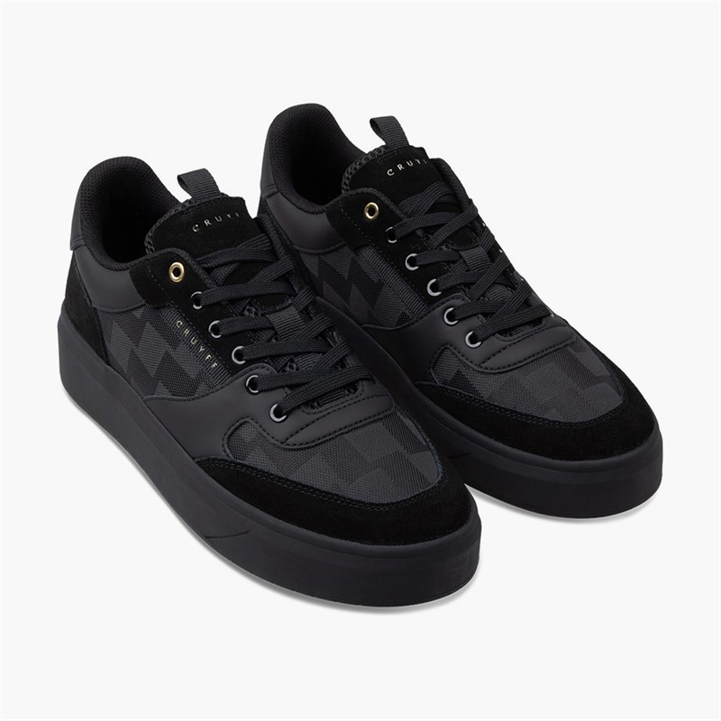 Cruyff Mens Terra Court Trainers Black/Gold