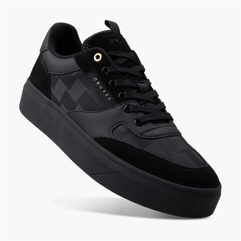 Cruyff Mens Terra Court Trainers Black/Gold