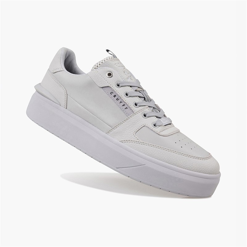 Cruyff Mens Endorsed Tennis Trainers Light Grey