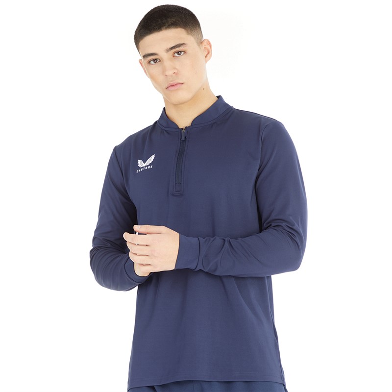 Buy Castore Mens Collared 1/4 Zip Top Peacoat