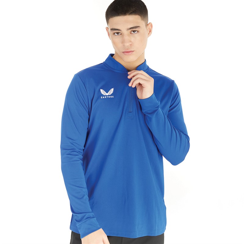 Castore Mens Collared 1/4 Zip Top Surf The Web