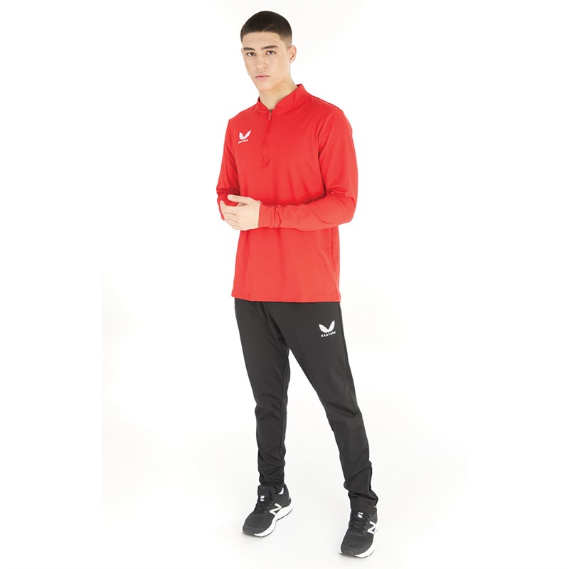 Castore Mens Collared 1/4 Zip Top True Red