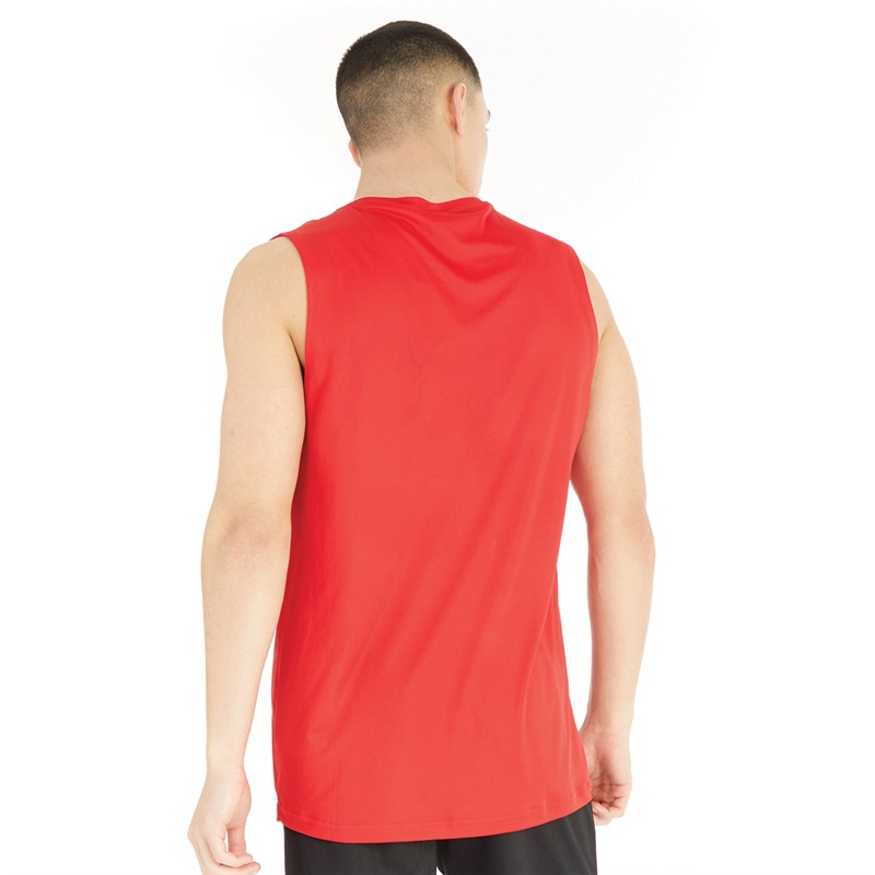 Castore Mens Marble Printed Singlet True Red/Barbados Cherry