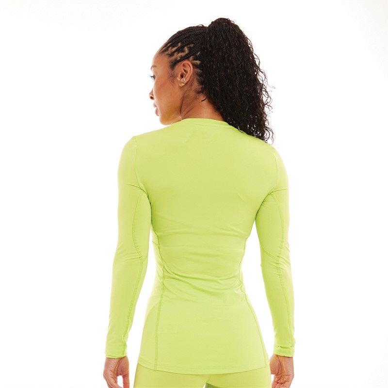 Castore Womens Baselayer Long Sleeve Top Acid Lime