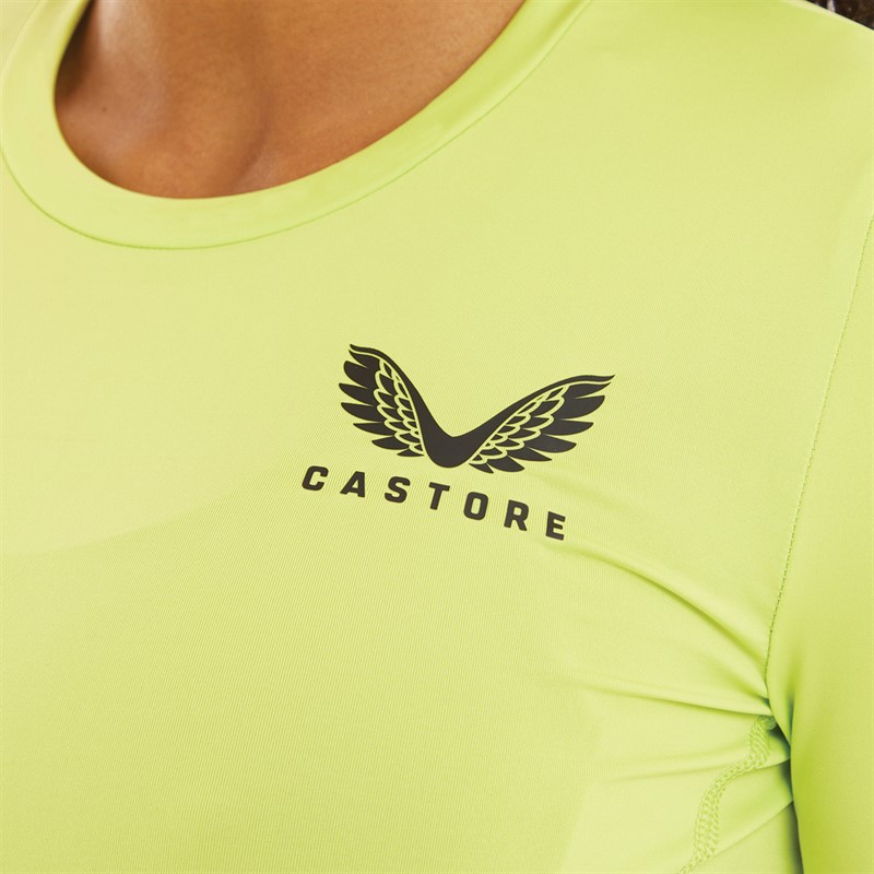 Castore Womens Baselayer Long Sleeve Top Acid Lime