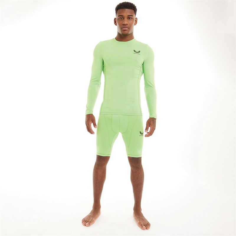 Castore Mens Baselayer Shorts Green Flash