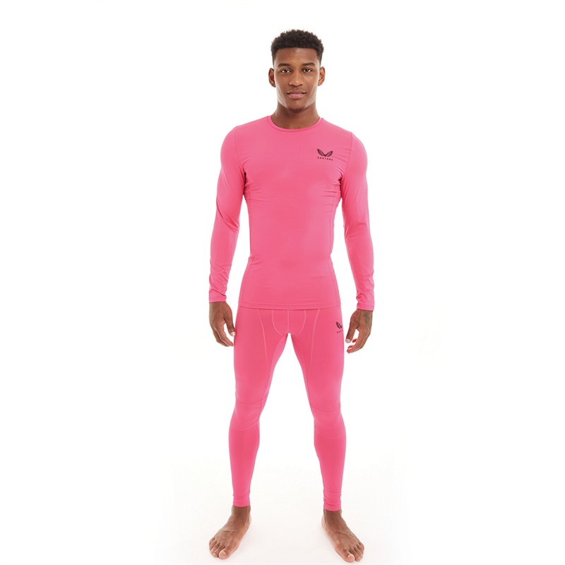 Castore Mens Baselayer Leggings Pink Glo