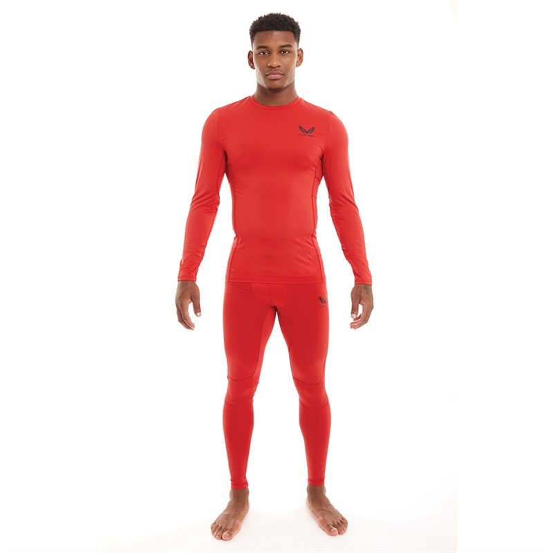 Castore Mens Baselayer Leggings Scarlet