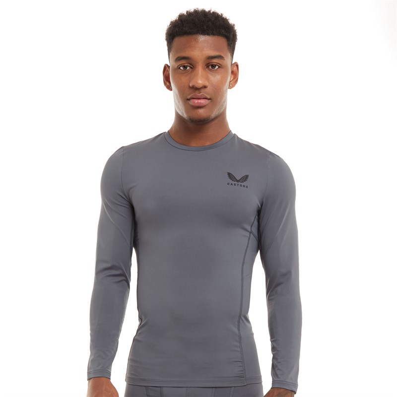 Castore Mens Baselayer Long Sleeve Top Turbulence/Black