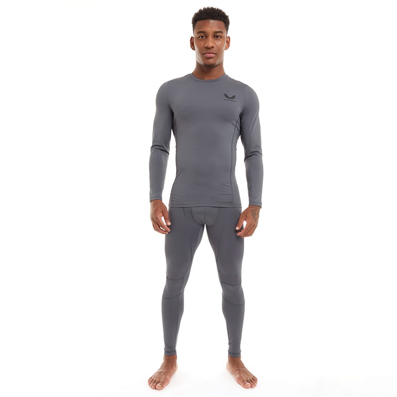 Castore Mens Baselayer Long Sleeve Top Turbulence/Black