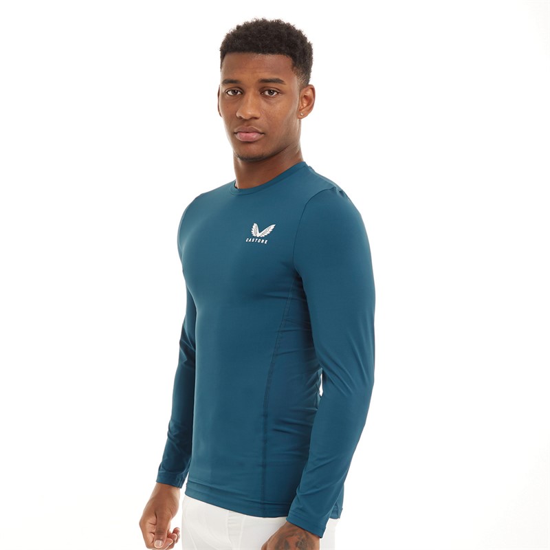 Castore Mens Baselayer Long Sleeve Top Petrol