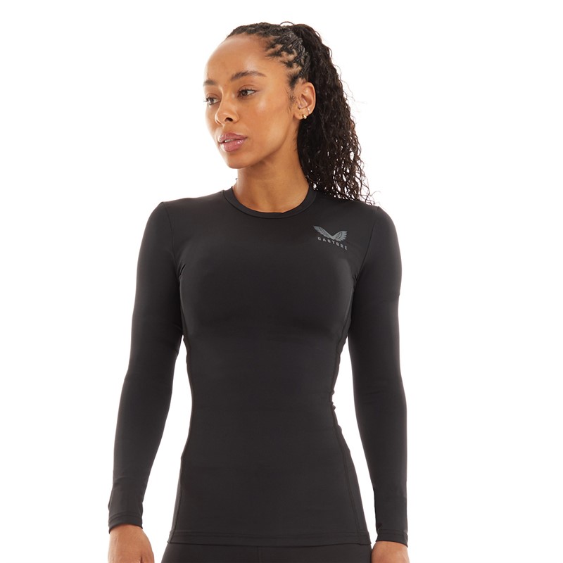 Castore Womens Baselayer Long Sleeve Top Black