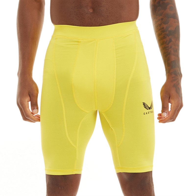 Castore Mens Baselayer Shorts Blazing Yellow
