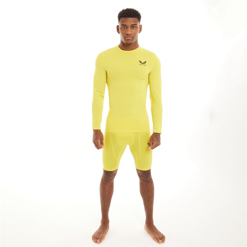 Castore Mens Baselayer Shorts Blazing Yellow